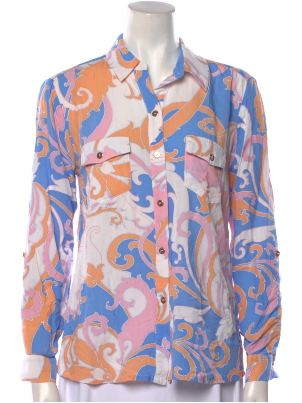 MELISSA ODABASH/.Robyn Baroque Blush Button Down Shirt - Sz M - NWT